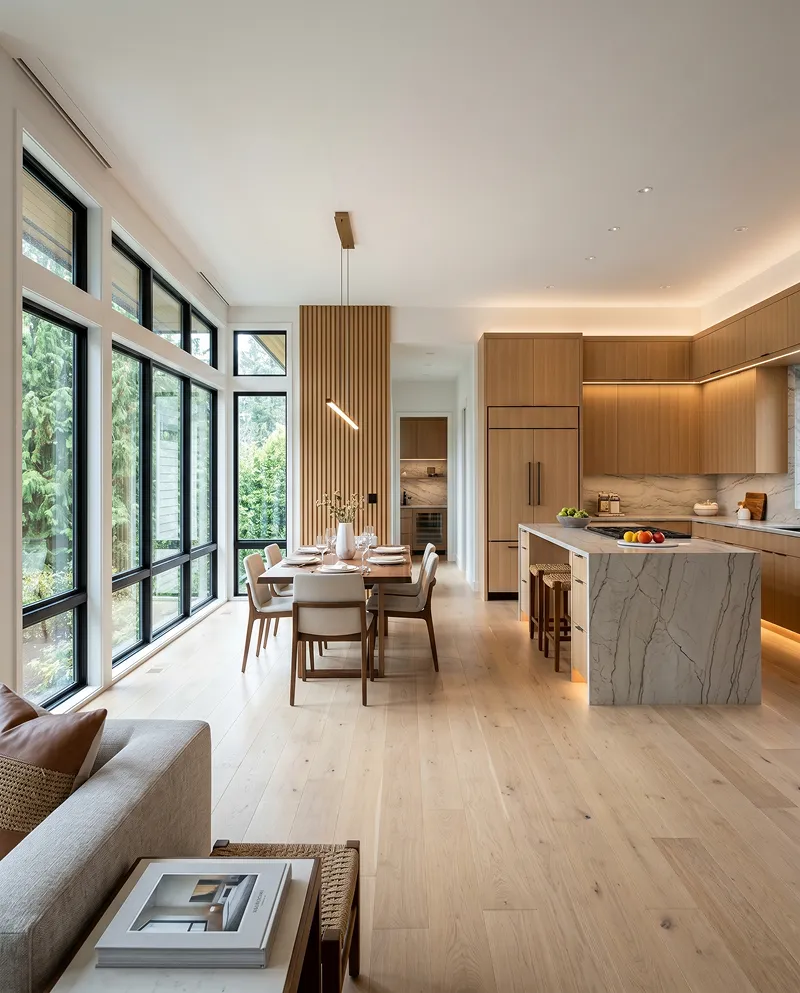 Whole-house remodel — opened floor plan and structural reframing