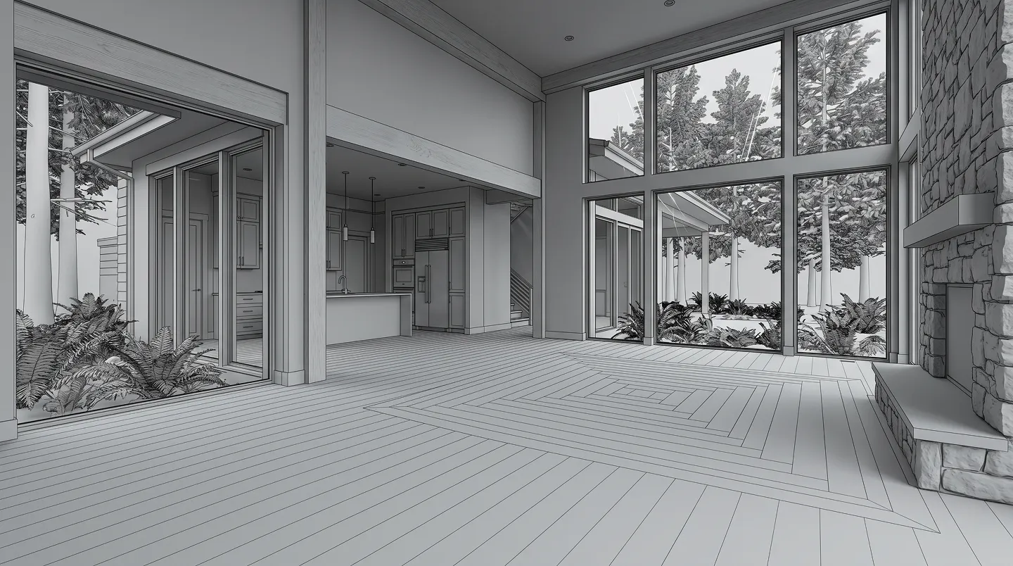 Before: original interior, prior to structural and finish remodel