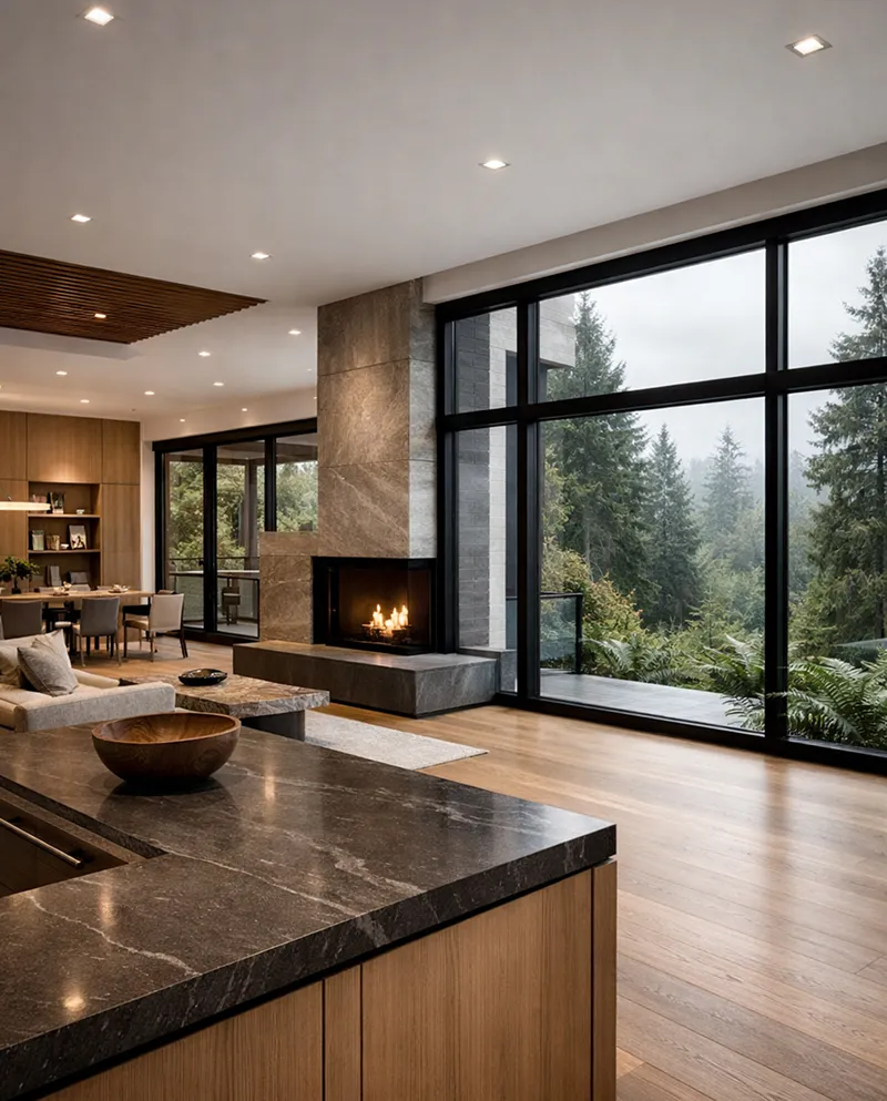 Architectural blueprint and craftsmanship details