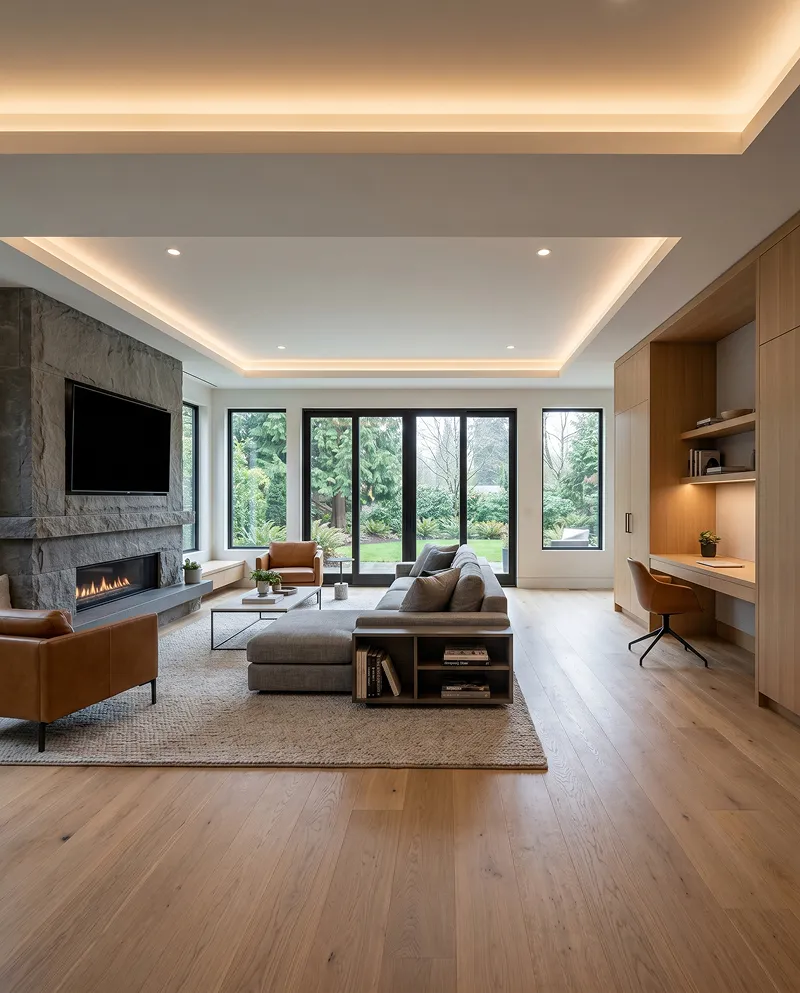 Whole-house remodel — opened floor plan and structural reframing