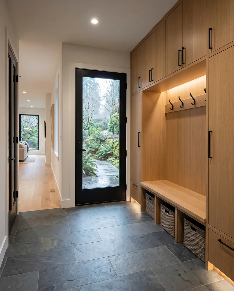 Indoor-outdoor living with sliding glass system and loggia
