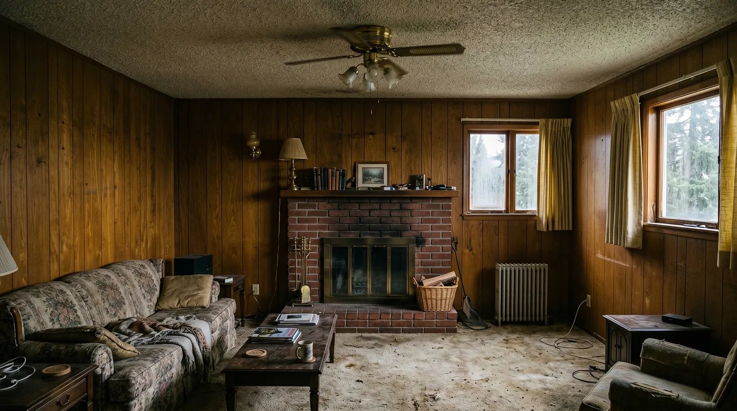 Before: original interior, prior to structural and finish remodel