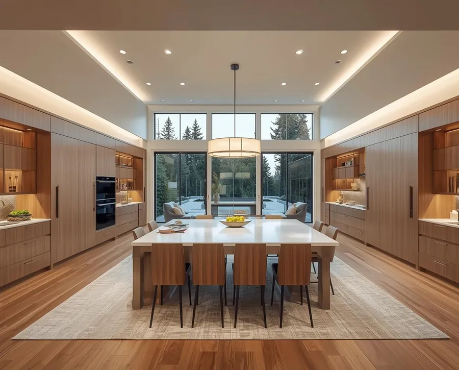La Jolla kitchen remodel — Calacatta island and European oak cabinetry