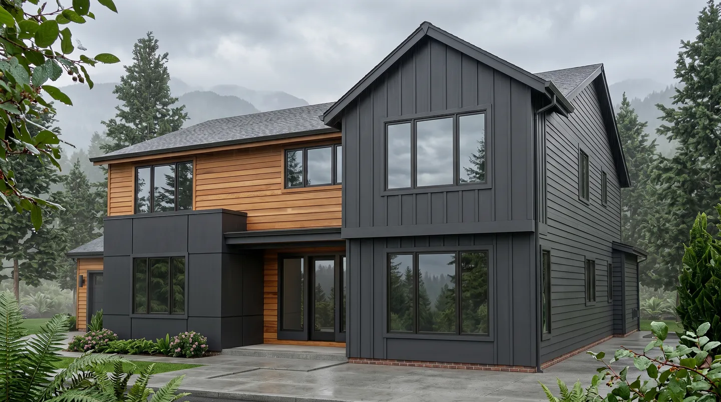 After: structurally remodeled great room with vaulted ceiling and indoor-outdoor flow